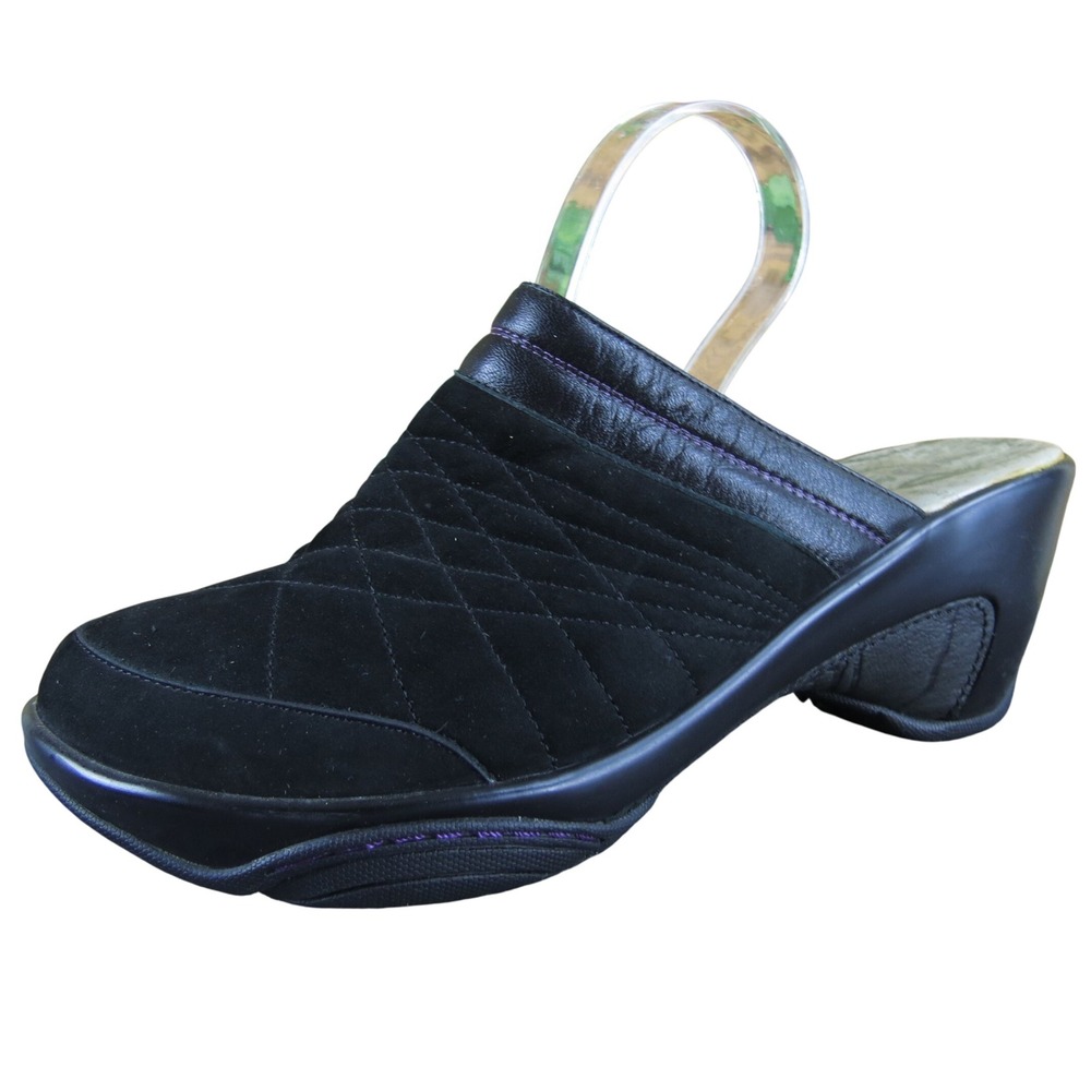 J-41 Women's Black Leather Rome Mule Clogs Size‎ 9.5 Comfortable Casual Stylish